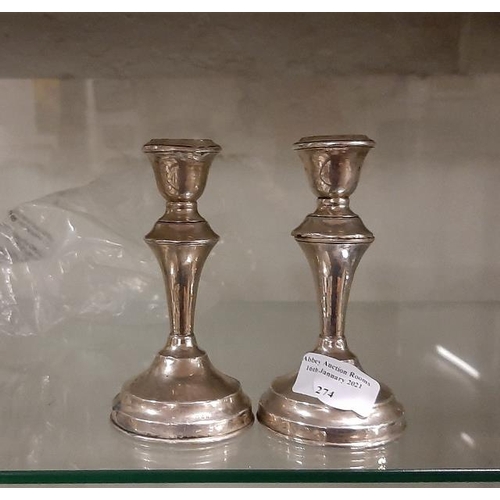 274 - Pair Of Hallmarked Silver Candlesticks