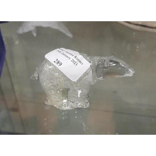 289 - Granno Glasbruk Crystal Lustre Glass Polar Bear With Label