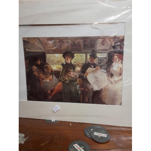 35 - Unframed Large Print Of Ladies On A Train