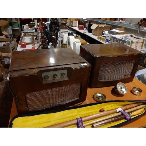 377 - Antique Dynatron Garrard Record Player With Speaker