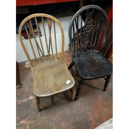 68 - 2 Odd Wooden Dining Chairs