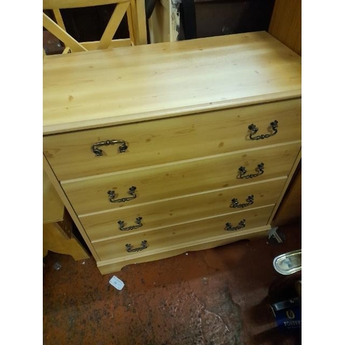 76 - Pine Chest Of 4 Drawers