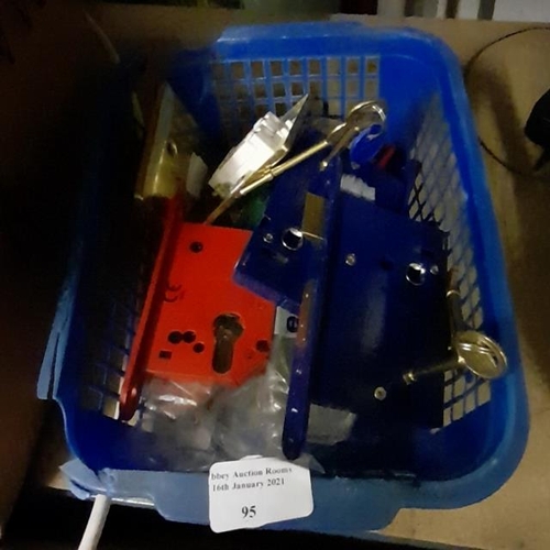 95 - Box Of Locks And Brass Switches