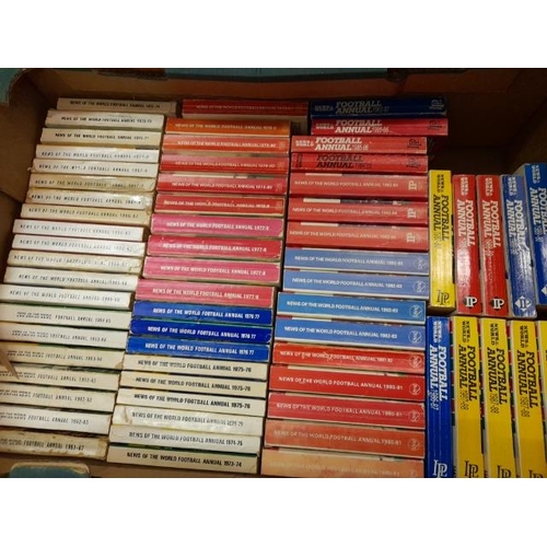 44 - 2 Boxes Of News Of The World Football Annuals Ranging From 1961-62 To 2007-08