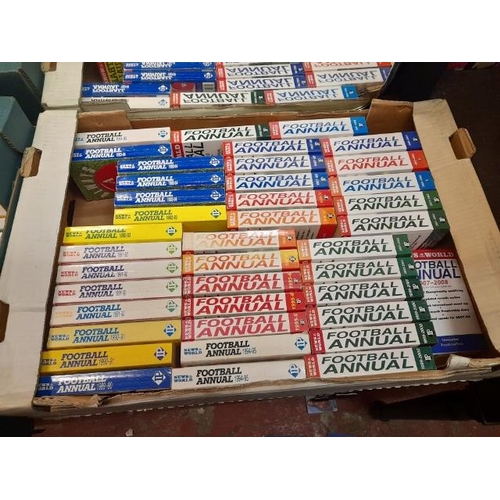 44 - 2 Boxes Of News Of The World Football Annuals Ranging From 1961-62 To 2007-08