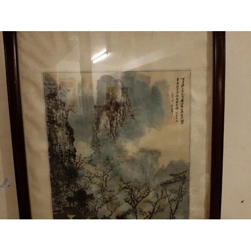 238 - Large Framed Indian Silk Painting