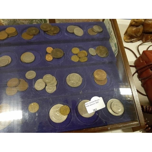 383 - Large Display Cabinet Of Coins And Bank Notes