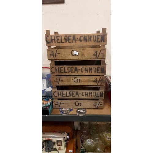 14 - 3 Wooden Chelsea Advertising Crates