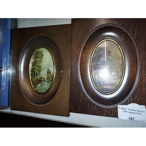 182 - 2 Small Oak Framed Oil Paintings