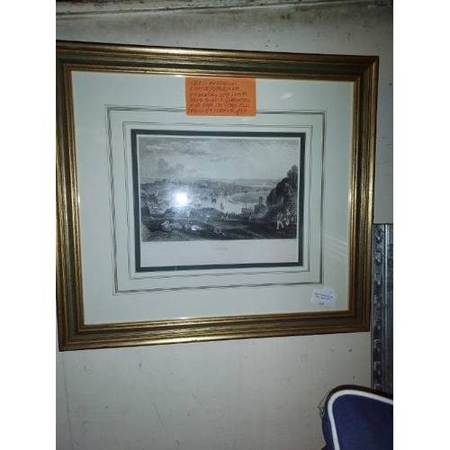 244 - Framed Etching/Copper Plate Engraving Of Chatham Originally Done By Turner