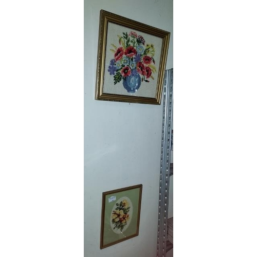 268 - One Small One Medium Sized Framed Tapestry Pictures