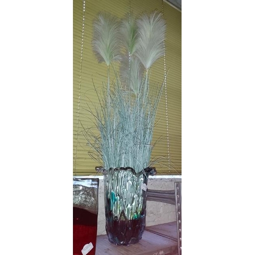 274 - Large Murano Glass Celery Vase With Fern