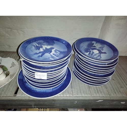 299 - Set Of 25 Royal Copenhagen Christmas Plates Dating From 1965-1989