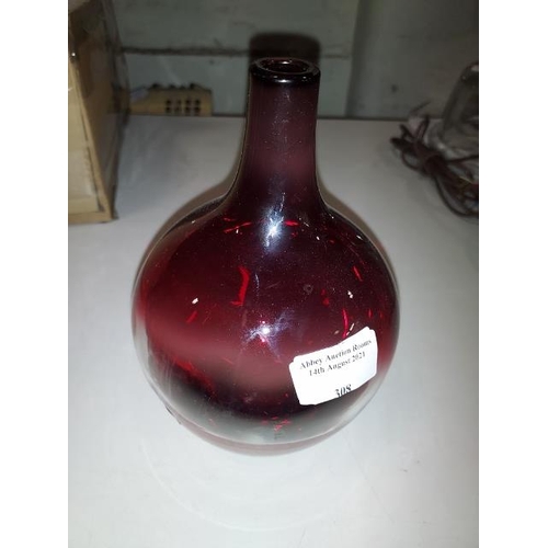 308 - Red Glass Vase