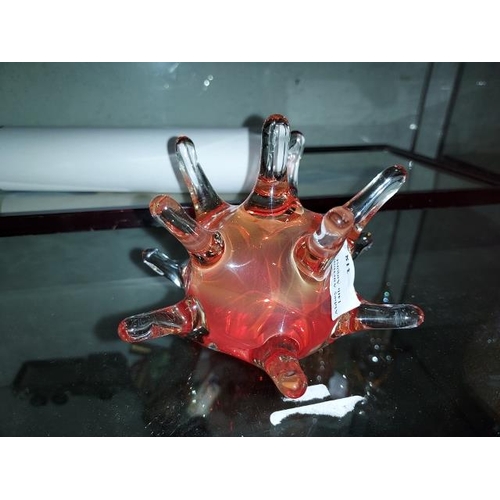 318 - Orange Glass Sputnik Paperweight