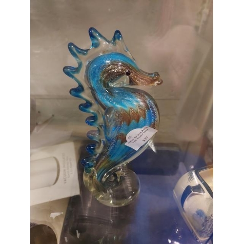 337 - Object D Art Glass Seahorse