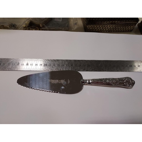 374 - Solid Silver Handled Hallmarked Cake Slice Knife