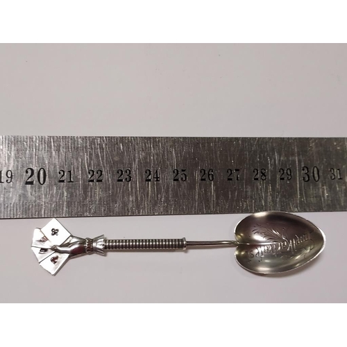 375 - Antique Solid Silver Card Hand Spoon