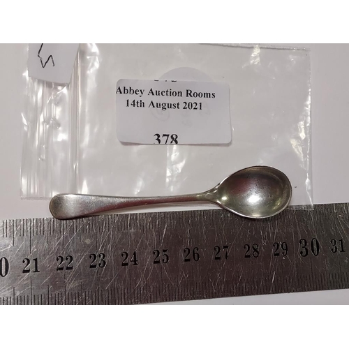 378 - Antique 1915 Solid Silver Mustard Spoon