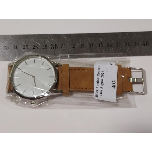 403 - Gents Watch With Leather Strap