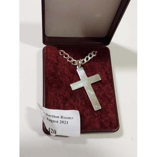 420 - Silver Cross On Chain