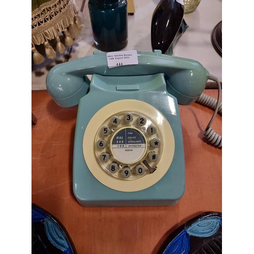 444 - Unusual Blue Vintage Push Button Telephone