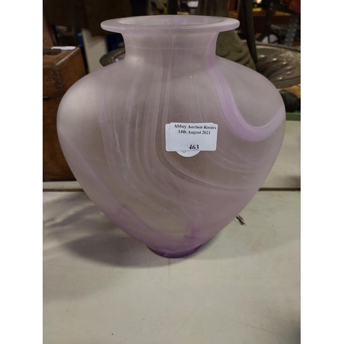 463 - Lilac Heart Shaped Art Glass Vase