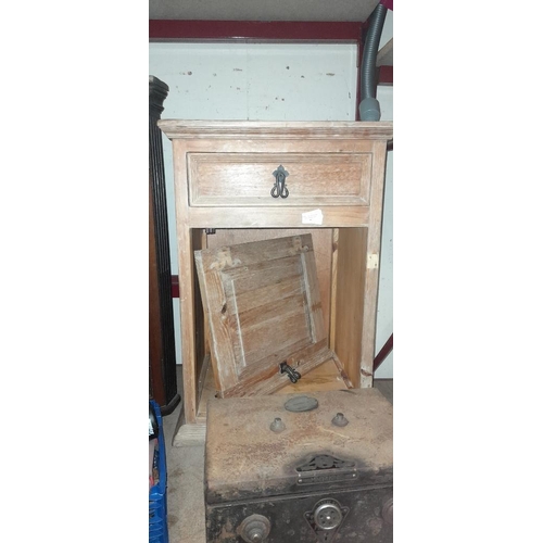 50 - Pine Bedside Cabinet Needs New Hinges