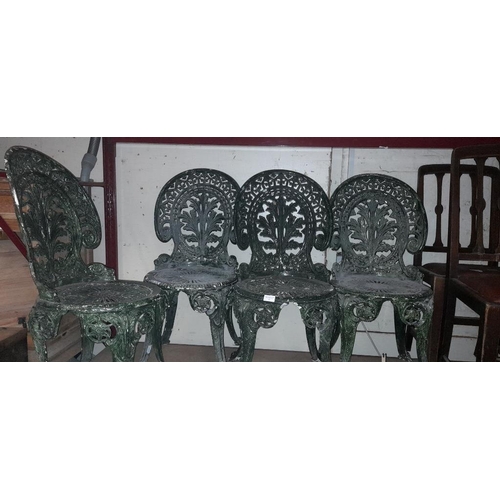 69 - Set Of 4 Cast Alluminium Patio Chairs