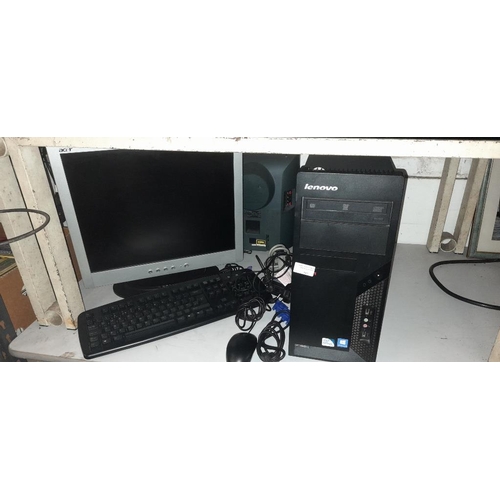 707 - Lenovo Thinkcentre Pc, Windows 10 Pro, 4Gb Ram, Bundle With Acer Monitor Tested And Working