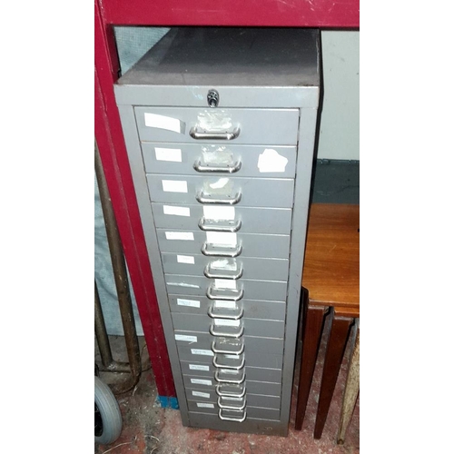 72 - Metal Filing Cabinet With 15 Drawers