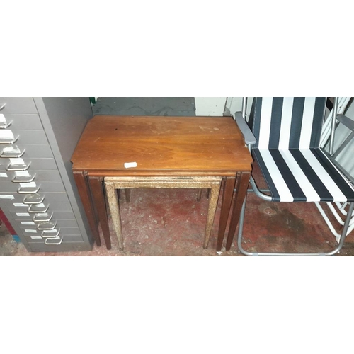 73 - Nest Of 3 Teak Tables For Restoration