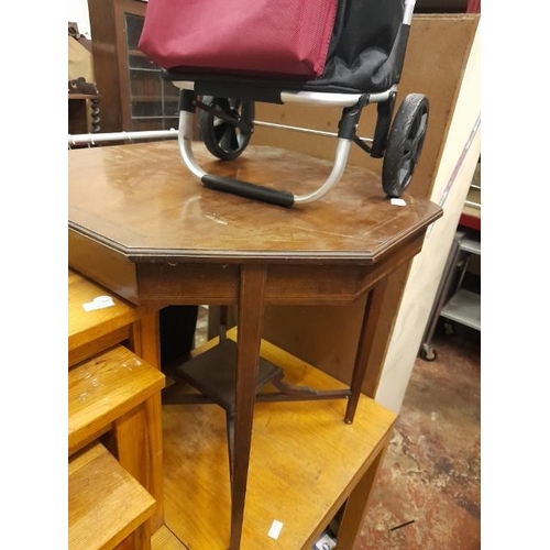 63 - Octagonal Inlaid Mahogany Occasional Table