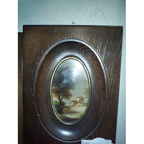 182 - 2 Small Oak Framed Oil Paintings