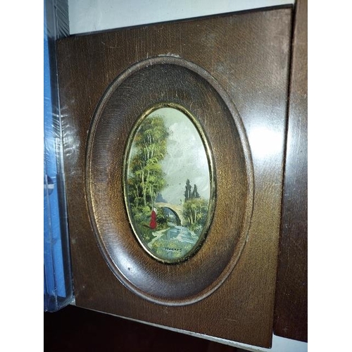 182 - 2 Small Oak Framed Oil Paintings