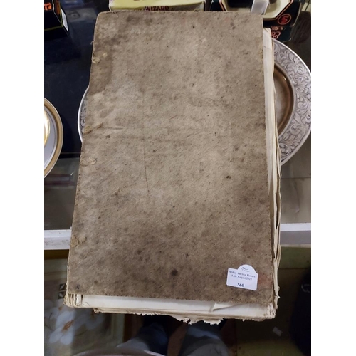 560 - Very Old Bible Printed On Linen (17-1800'S)