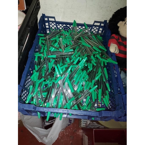 239 - Crate Of Green Pens