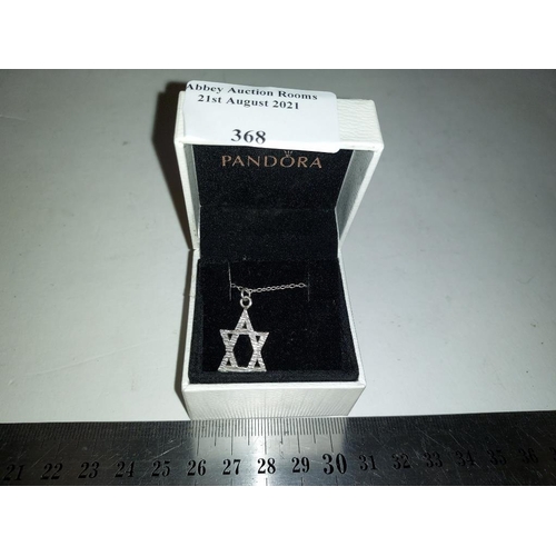 368 - Solid Silver Heavy Star Of David Pendant On Chain