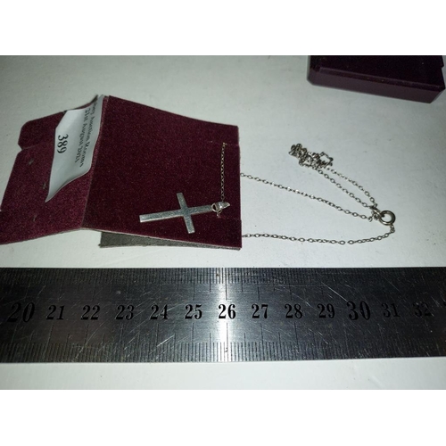 389 - Solid Silver Cross On Chain