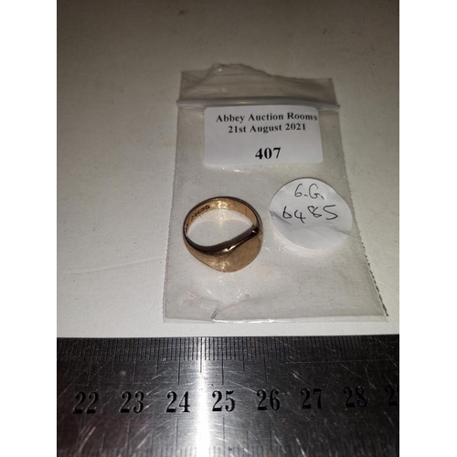 407 - 9Ct Gold Signed Ring Weights 6G