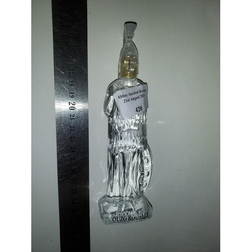 420 - Miniature Bottle Of Ouzo Rousali In The Shape Of A Roman Centurion