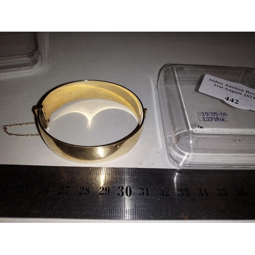 442 - 9Ct Gold Bangle With Metal Core