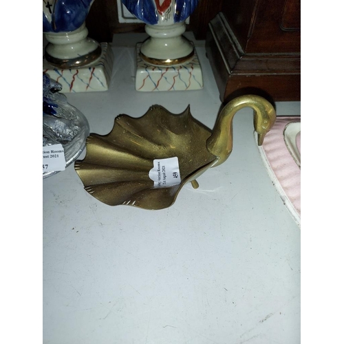 459 - Brass Swan Dish