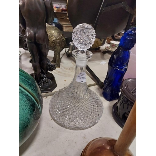 486 - Cut Glass Ships Decanter