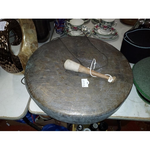 508 - Large Brass Gong With Striker