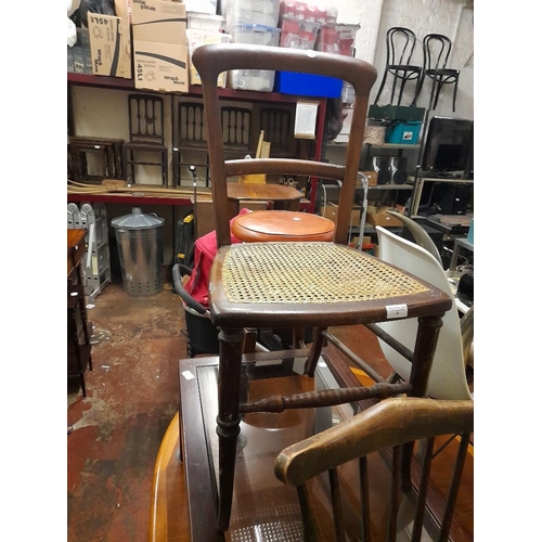 82 - Rattan Seated Bedroom Chair Plus One Penny Seated Childs Chair