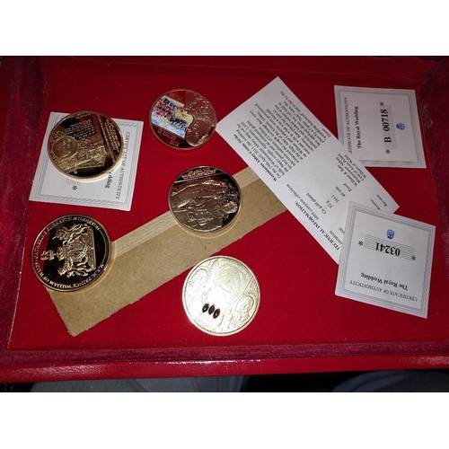 361 - Box With Waterloo & Prince William Gold Plated Proof Coins