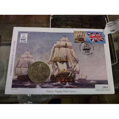 588 - Lord Nelson & Hms Victory Trafalgar Coin Cover