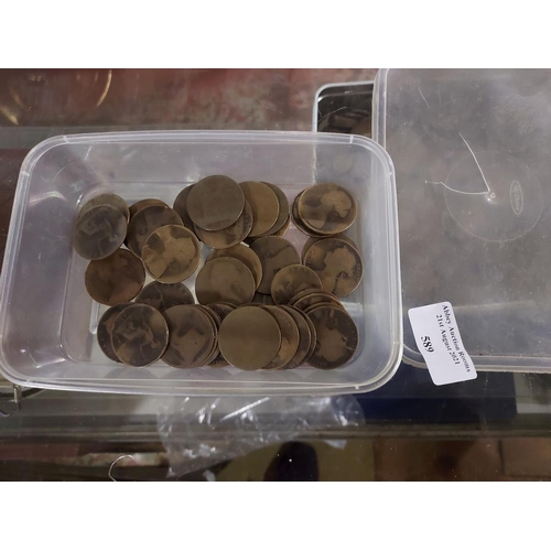 589 - Tray Of Old Victorian Pennies