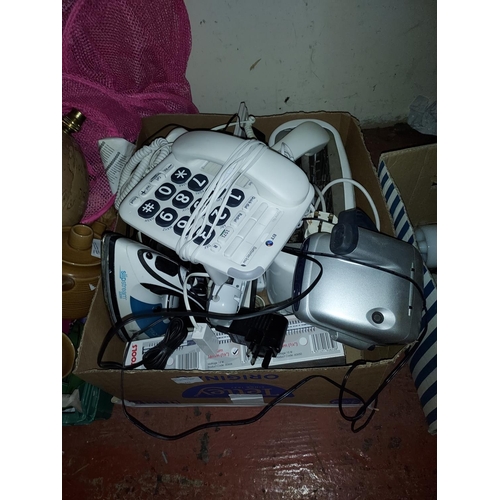 193 - Box Of Kitchen Electricals And Phones Etc